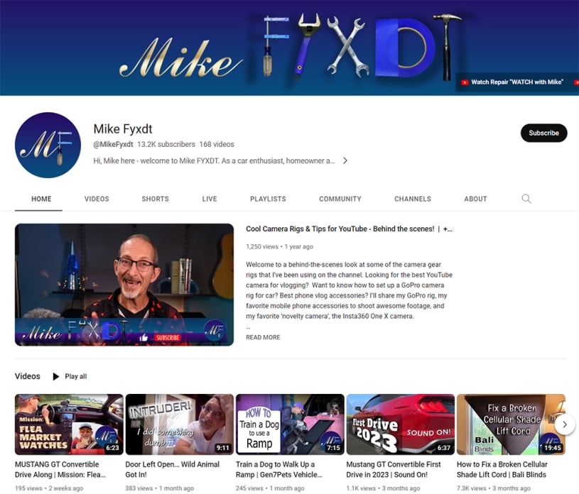 Auto | Home | Tech Videos @MikeFyxdt on YouTube